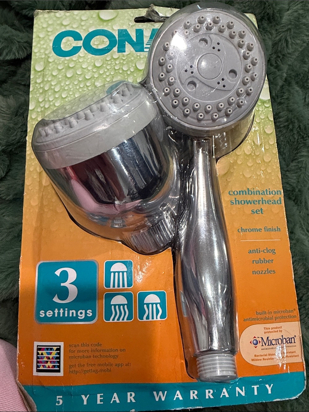 Conair Combination Chrome Finish Showerhead Set - Silver